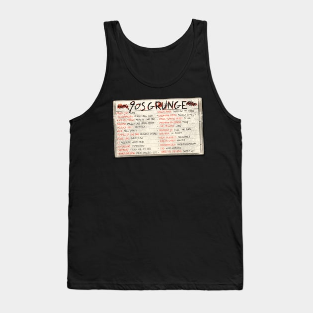 90's Grunge Rock Tape Cassette Tank Top by darklordpug